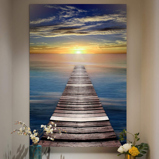 Canvas Nature Wall Art, Home Scenic Paintings & Prints, Calm Caribbean Dusk Glam, Romantic Modern Wall Hanging Decorations- 24"X36" LT06