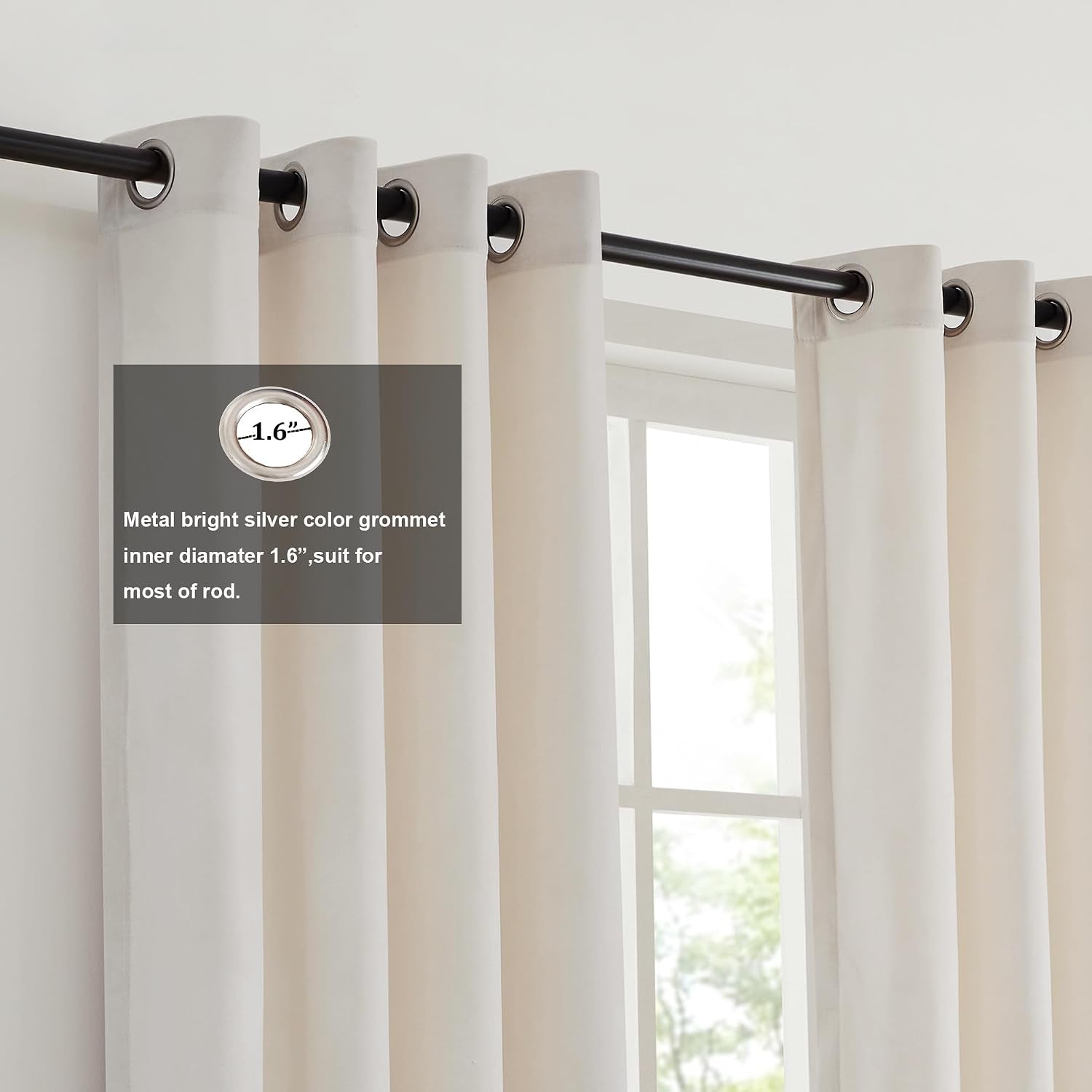 Modern Cream White Black Decorative Velvet Curtains 84 Inches 2 Panels