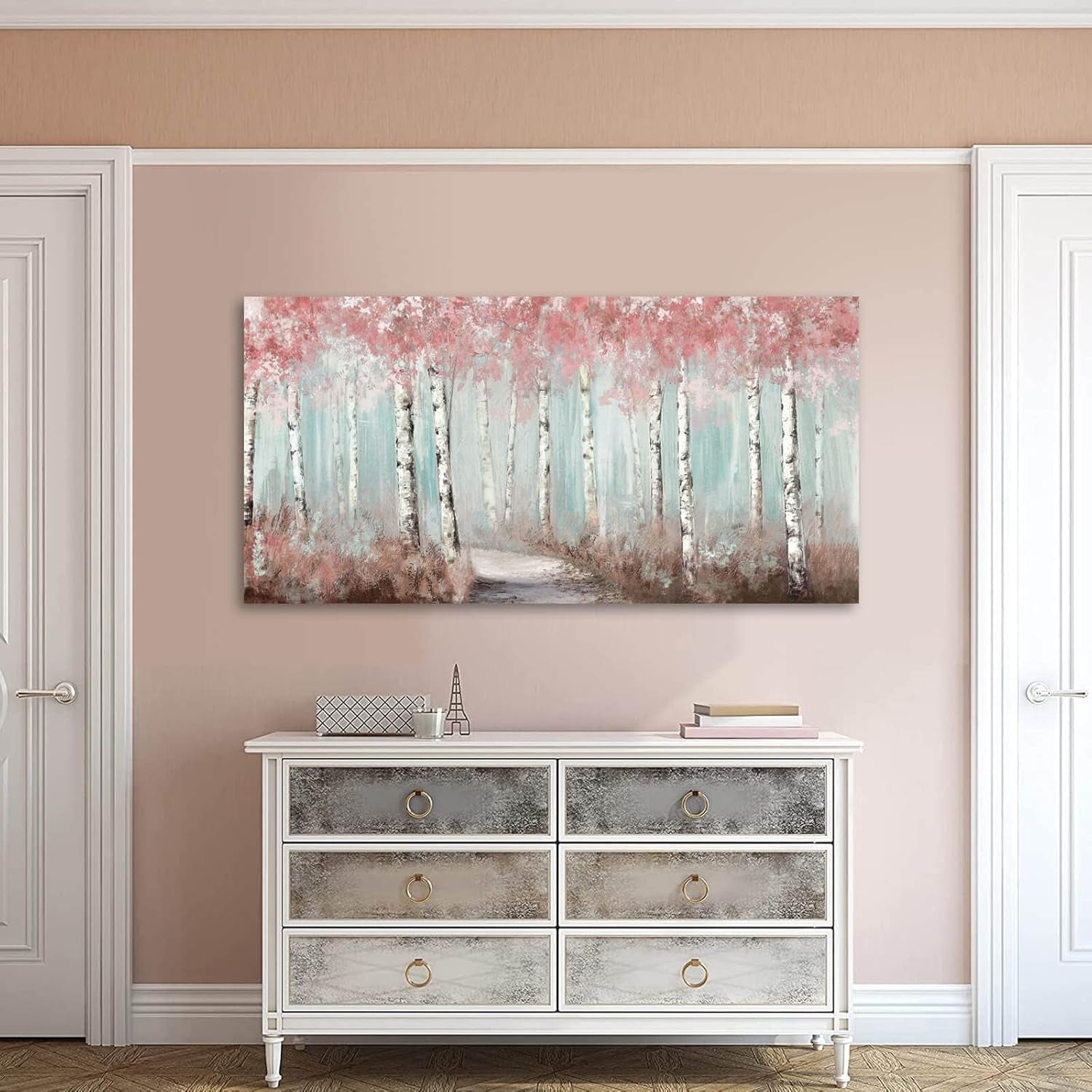 Wall Art Decor Picture, Pink Trees Wall Decor 20"X 40"