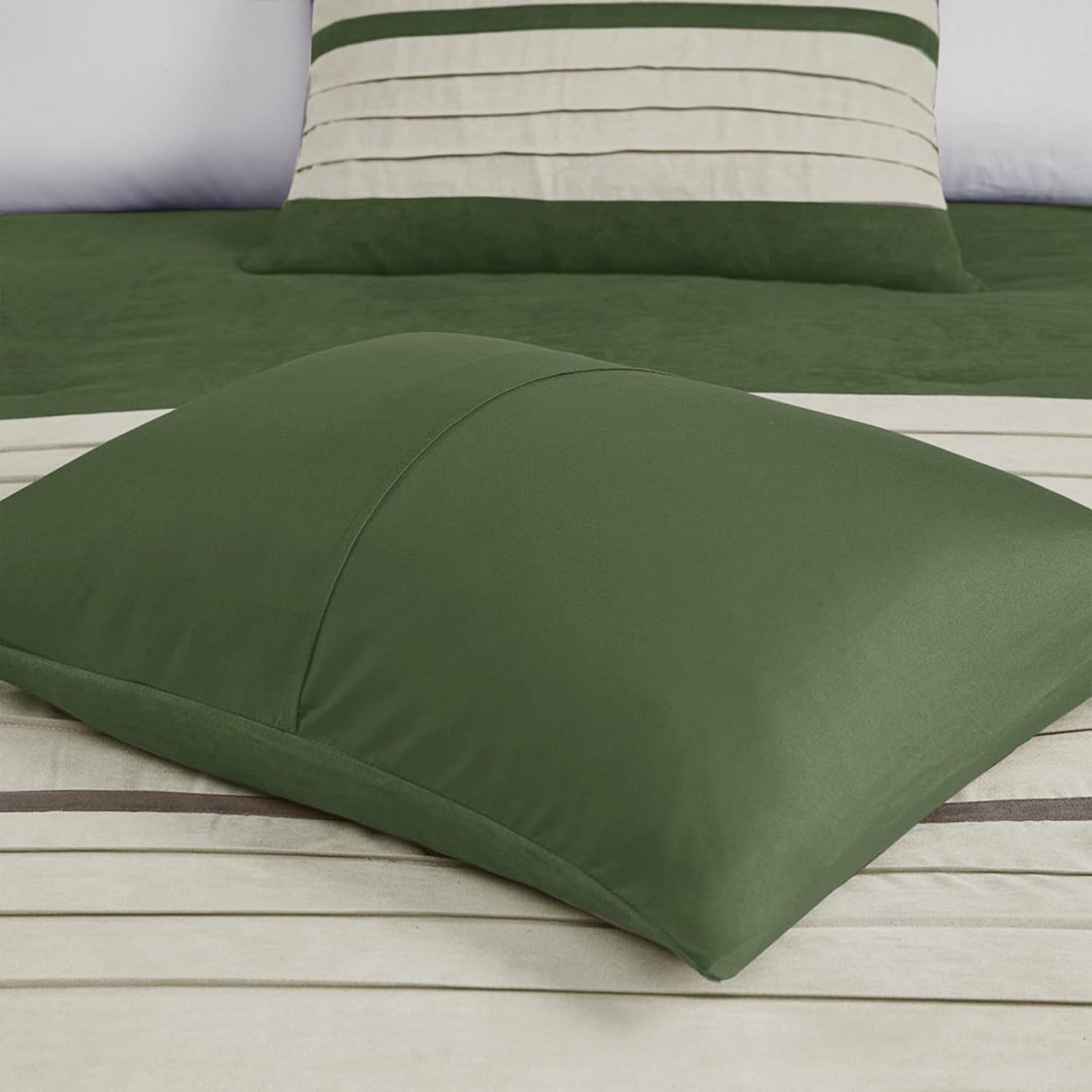 California King Cozy Comforter Set-Luxury Faux Suede Design, Green, (104 in X 92 In)