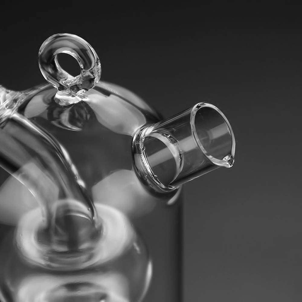 Olive Oil and Vinegar Dispenser Cruet Bottles, 2 in 1 Transparent Dual Glass for Kitchen 