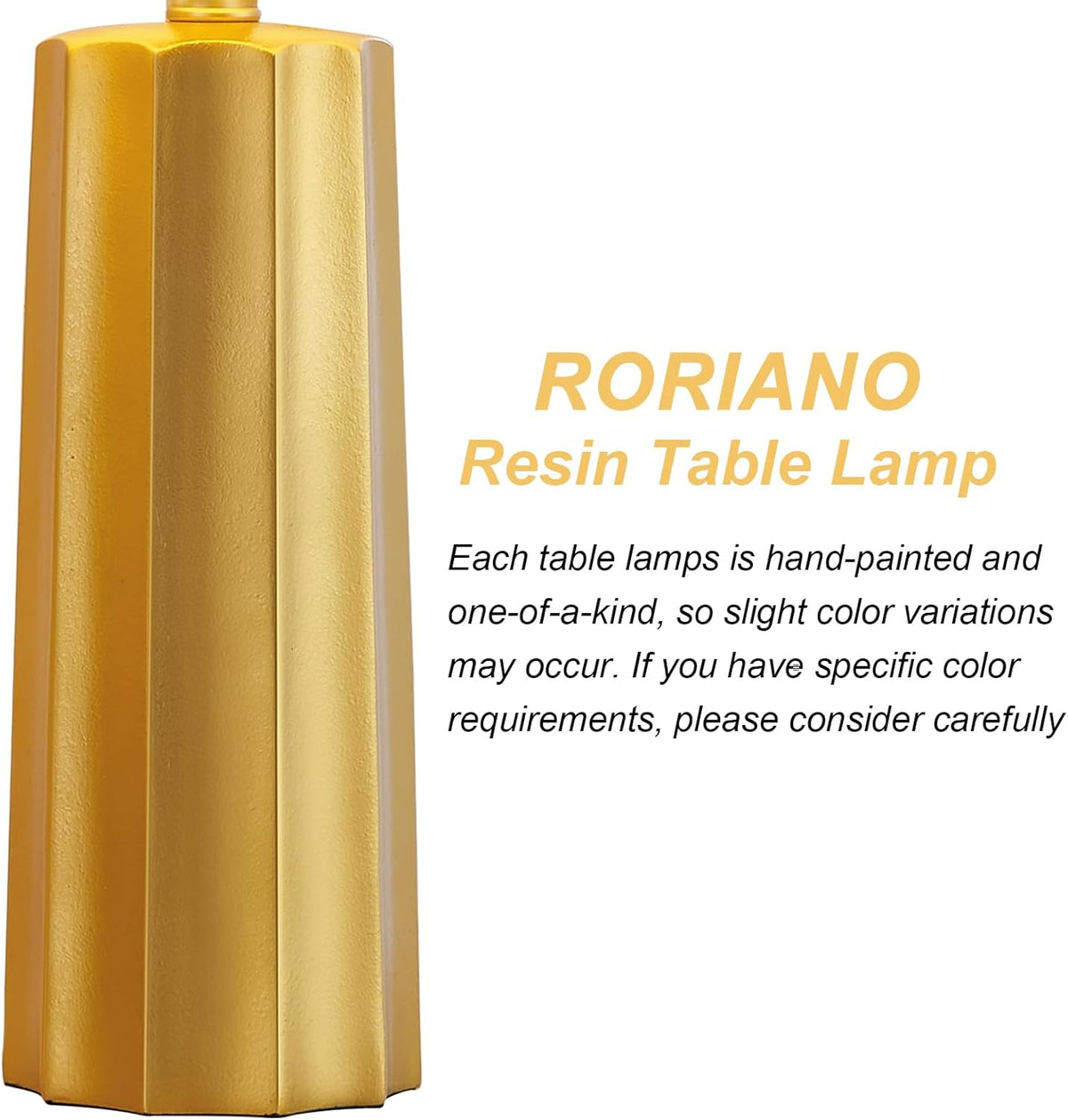Set of 2 Modern Table Lamps, Gold Nightstand Resin Lamps with Black Grid Shade, 2 Bulbs Included (Gold)