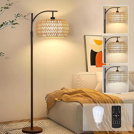 Arc Floor Lamps with Remote Control, Dimmable LED, Black Standing Lamp with 3 Color Temperature 