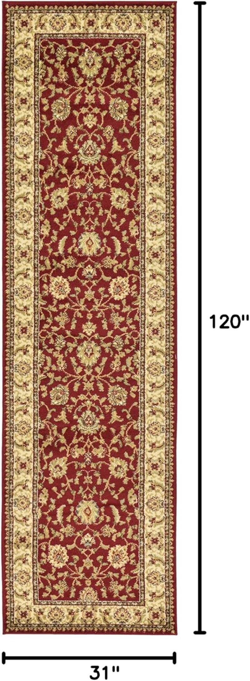 Voyage Collection Traditional Oriental Classic Intricate Design Area Rug (2' 7 X 10' 0 Runner, Red/Gold)