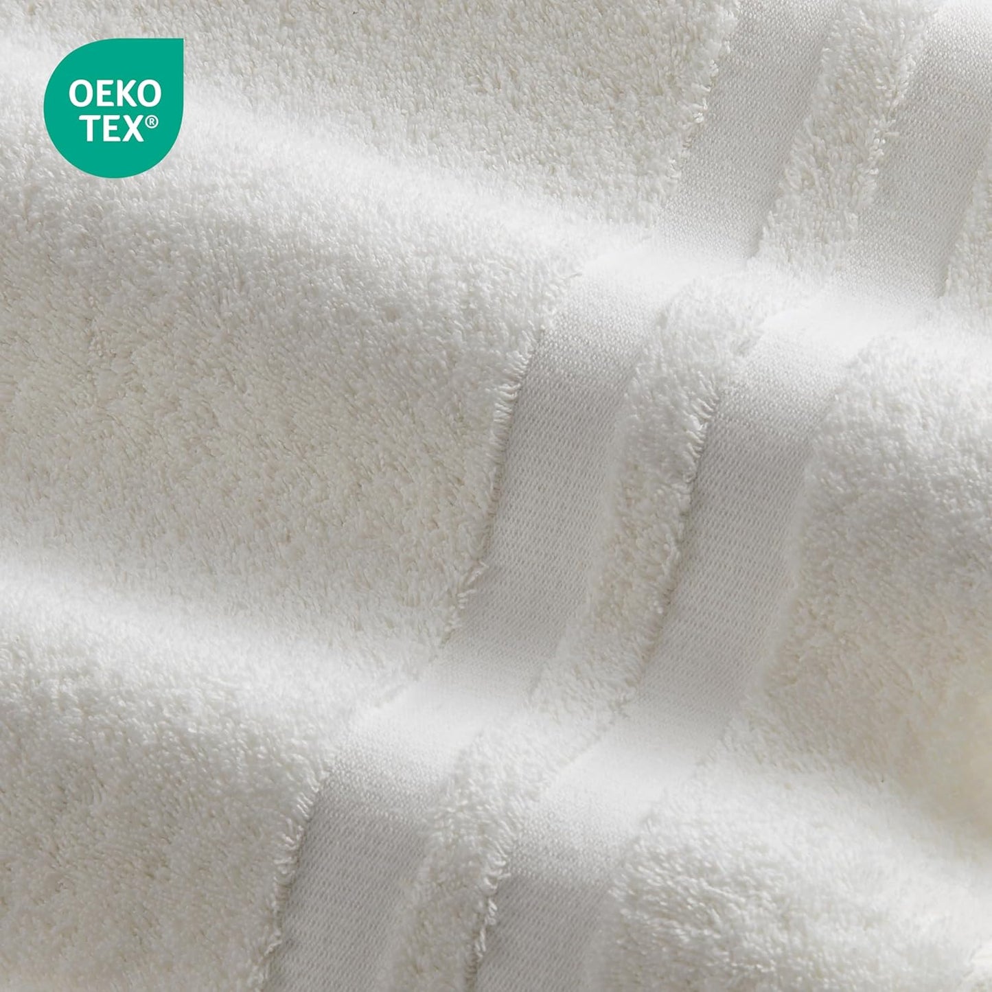 Premium 6 Piece Towel Set, 100% Turkish Cotton Soft Absorbent Towels (Cream White, 6 Piece Towel Set)