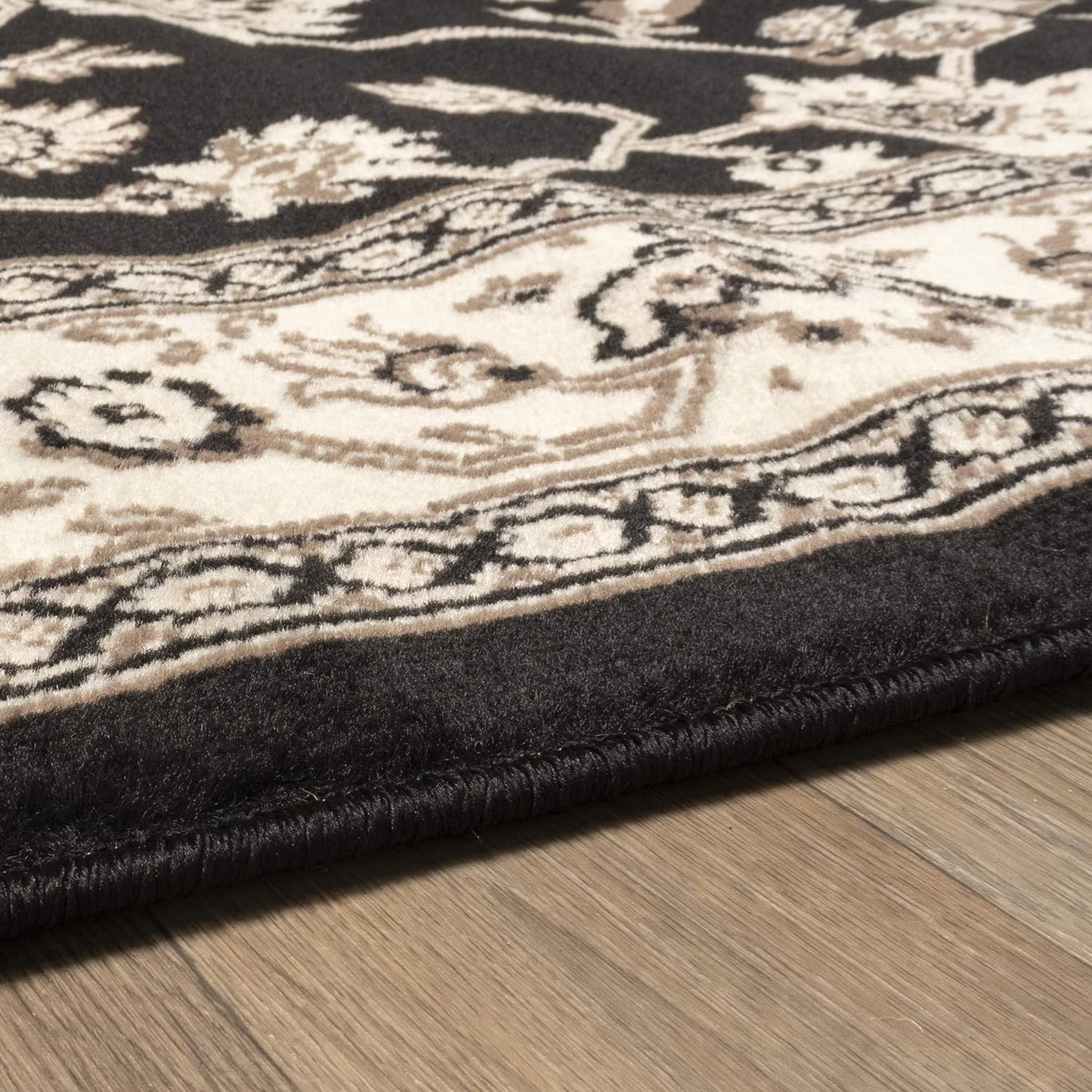 Elegant Kingfield Collection Area Rug - Black, 2' X 3' Rug