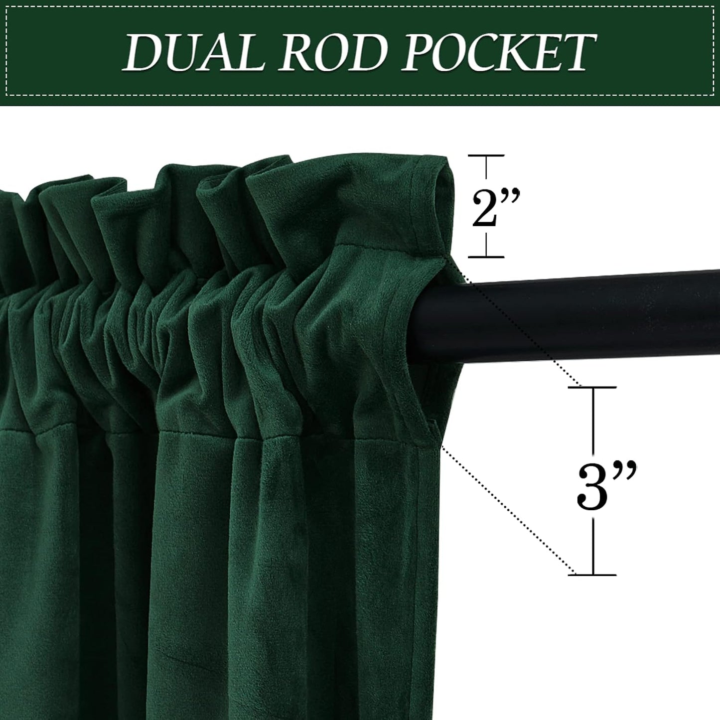 Green Velvet Blackout Curtains 84 Inches for Bedroom Living Room