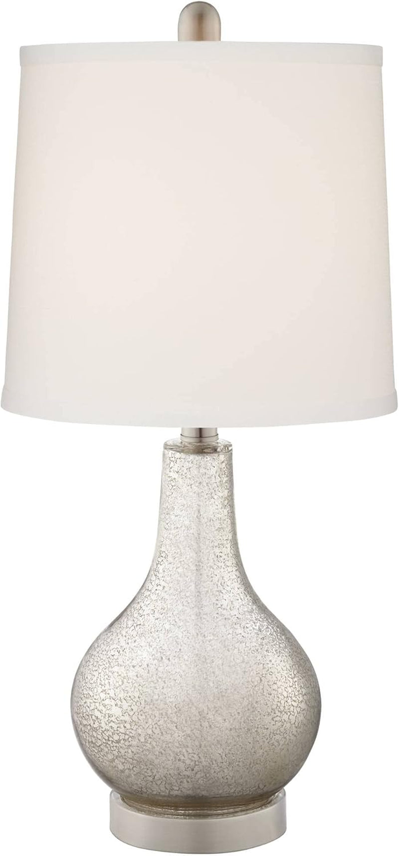 Ledger Modern Accent Table Lamps 21.75" High Set of 2, Mercury Glass off White Drum Shade Decor