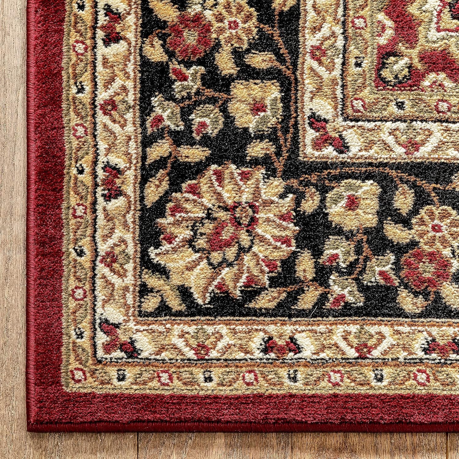 Barclay Medallion Kashan Red Traditional Area Rug (5'3" X 7'3")