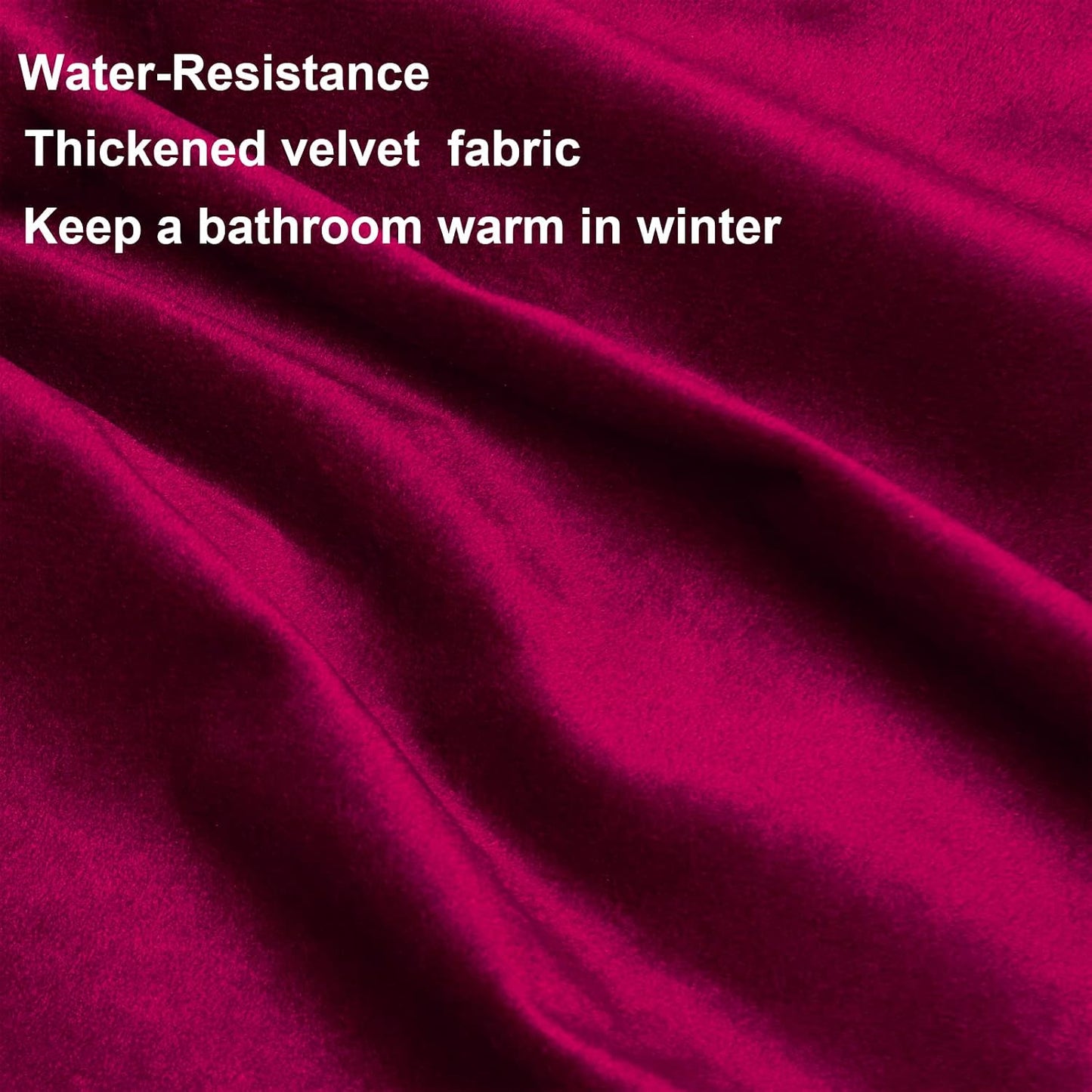 Luxury Velvet Burgundy Shower Curtains for Bathroom, 72 X 72 Inches
