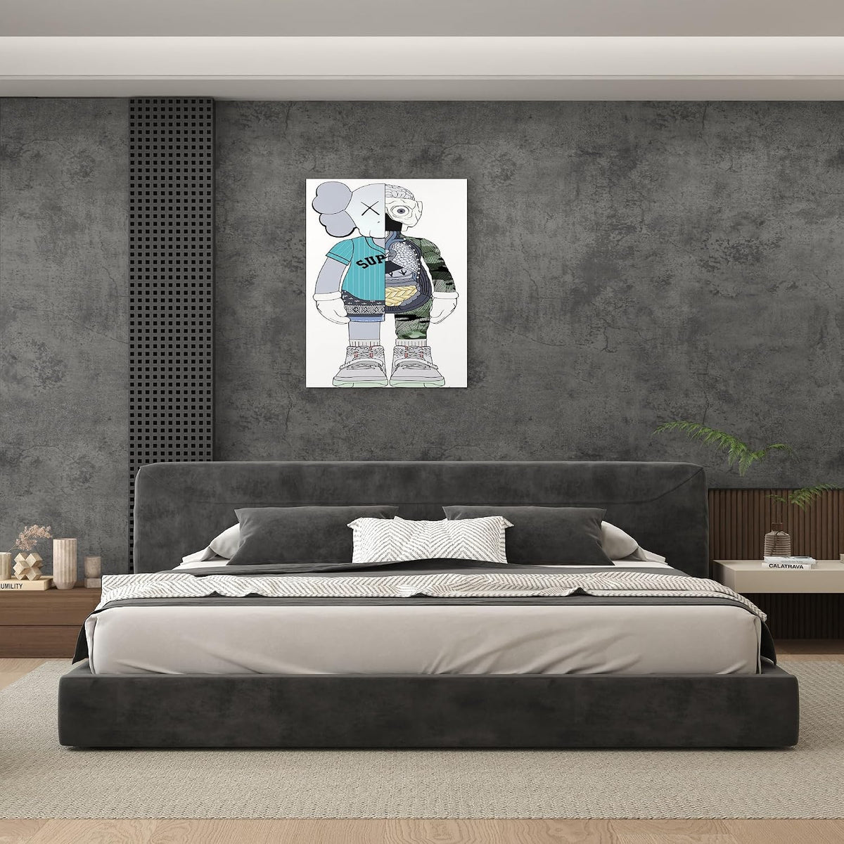 24"×197" Dark Grey Concrete Contact Paper Self Adhesive Gray Faux Cement Wallpaper Peel and Stick Waterproof