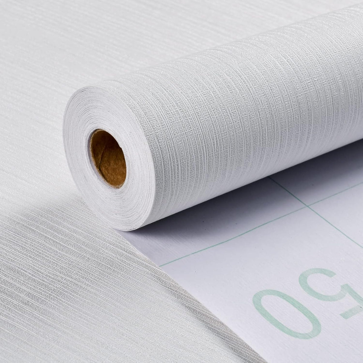Grass cloth Textured Wallpaper 24In X 393In Fabric Contact Paper White Wallpaper Linen Peel and Stick (White)