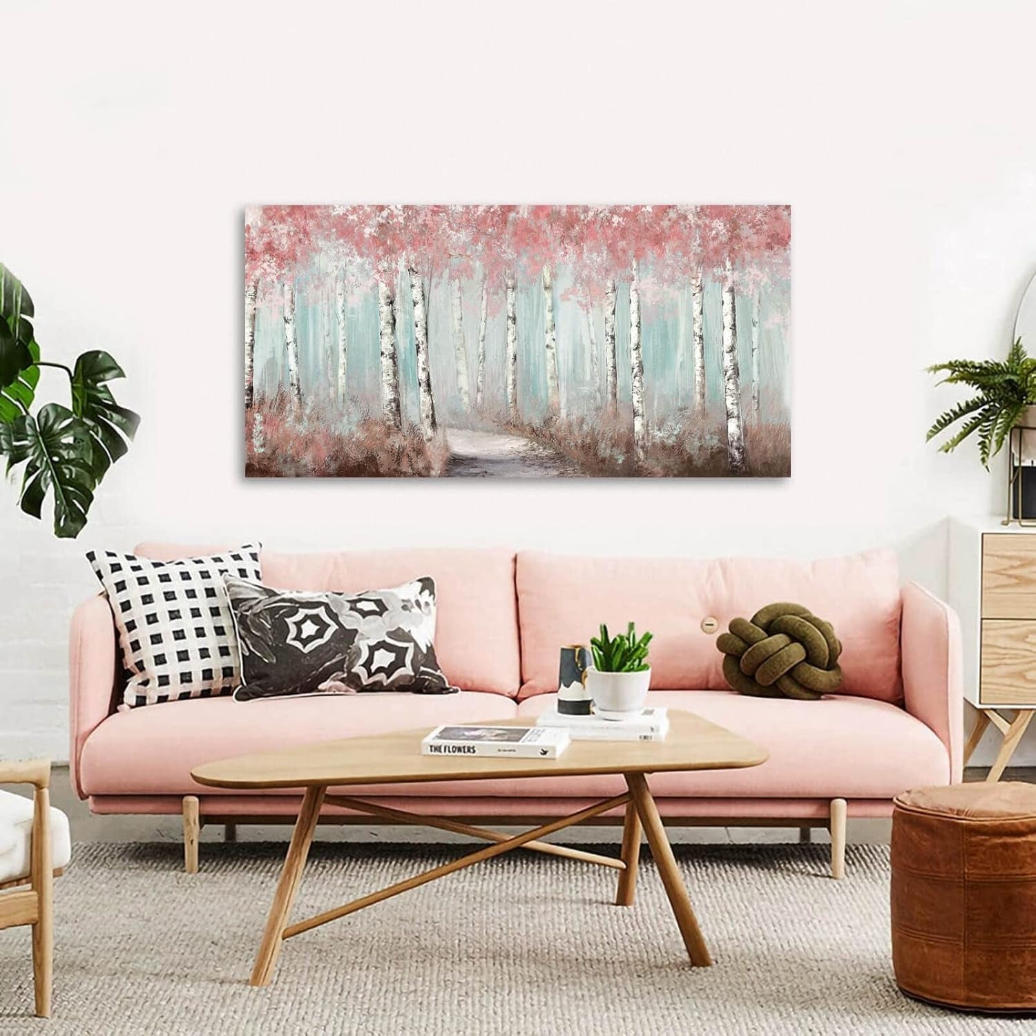 Wall Art Decor Picture, Pink Trees Wall Decor 20"X 40"