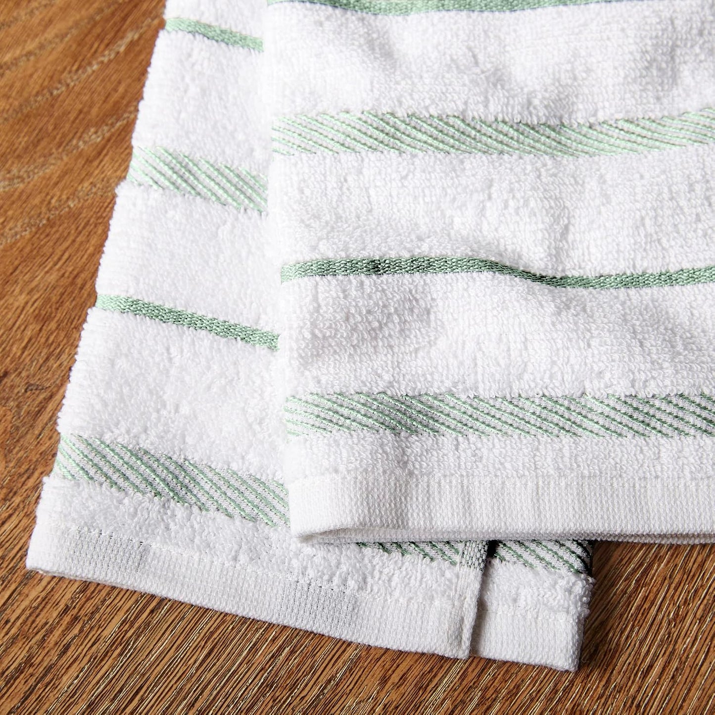 Albany Kitchen Towel 4-Pack Set, Pistachio/White, 16"X26"