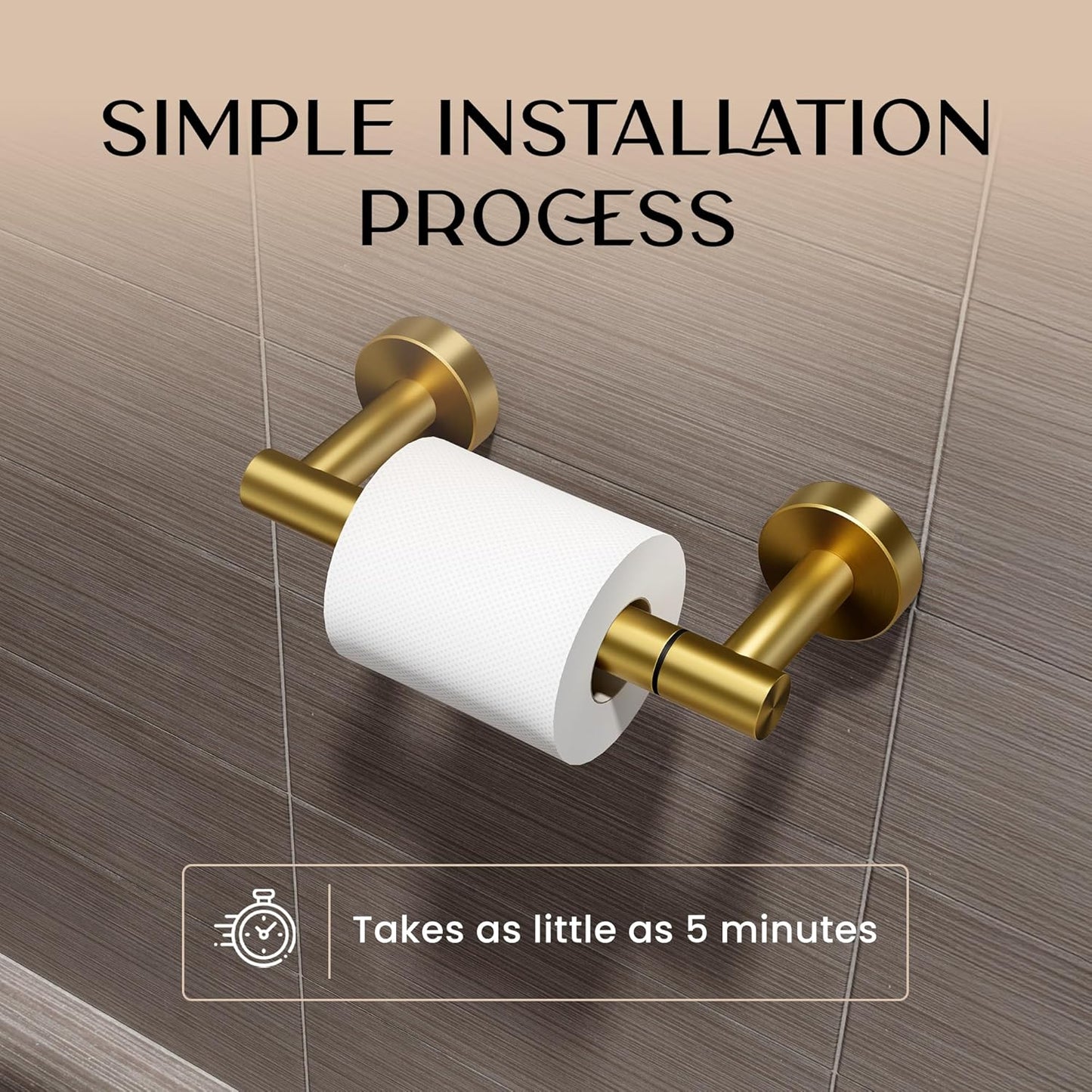 Day Moon™ Gold Toilet Paper Holder - Brushed Gold Toilet Paper Holder Wall Mount 