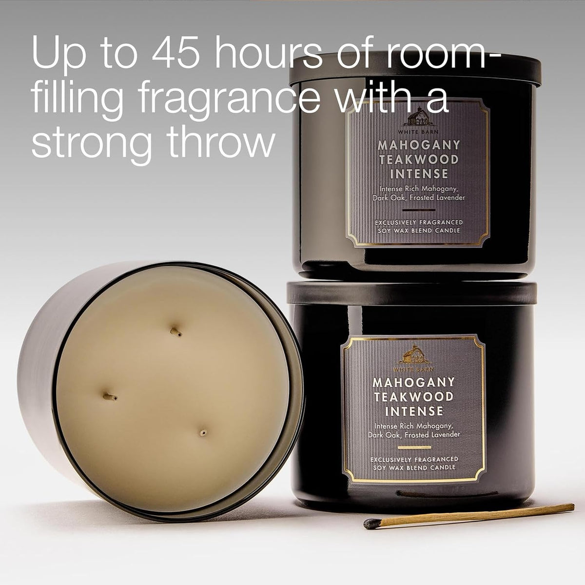 3-Wick Candle, Mahogany Teakwood Intense, Soy Wax Blend