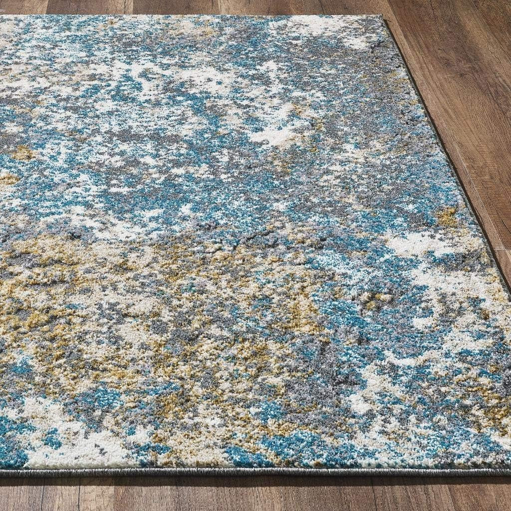  Persian Area Rug - Modern Design, Medium Pile, Turquoise / Size 5 X 7