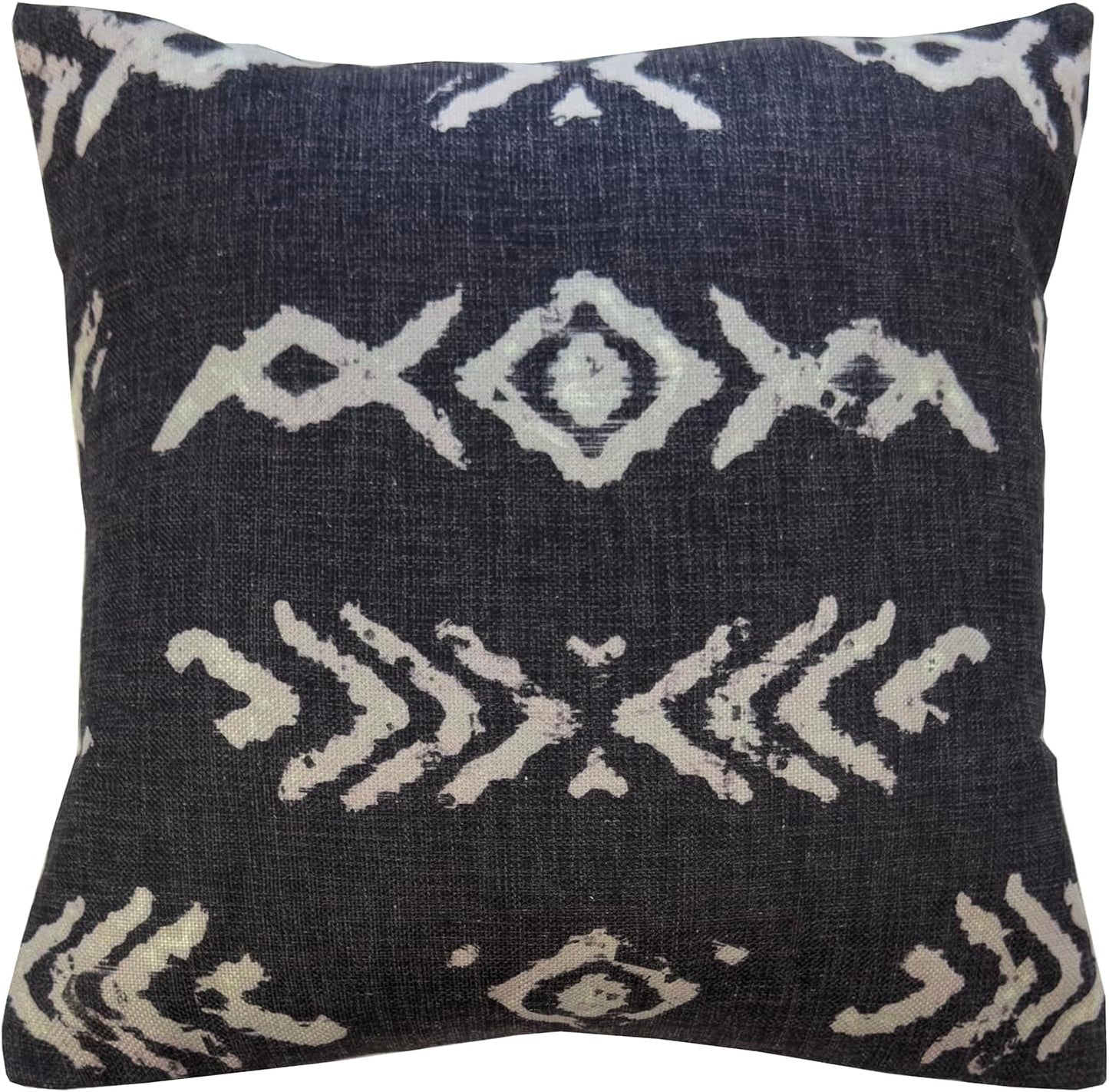 Black & White Decorative Throw Pillow Covers, Set of 4, 18X18 Inch Geometric Ikat Textured Accent Pillow Cover 4 Pack