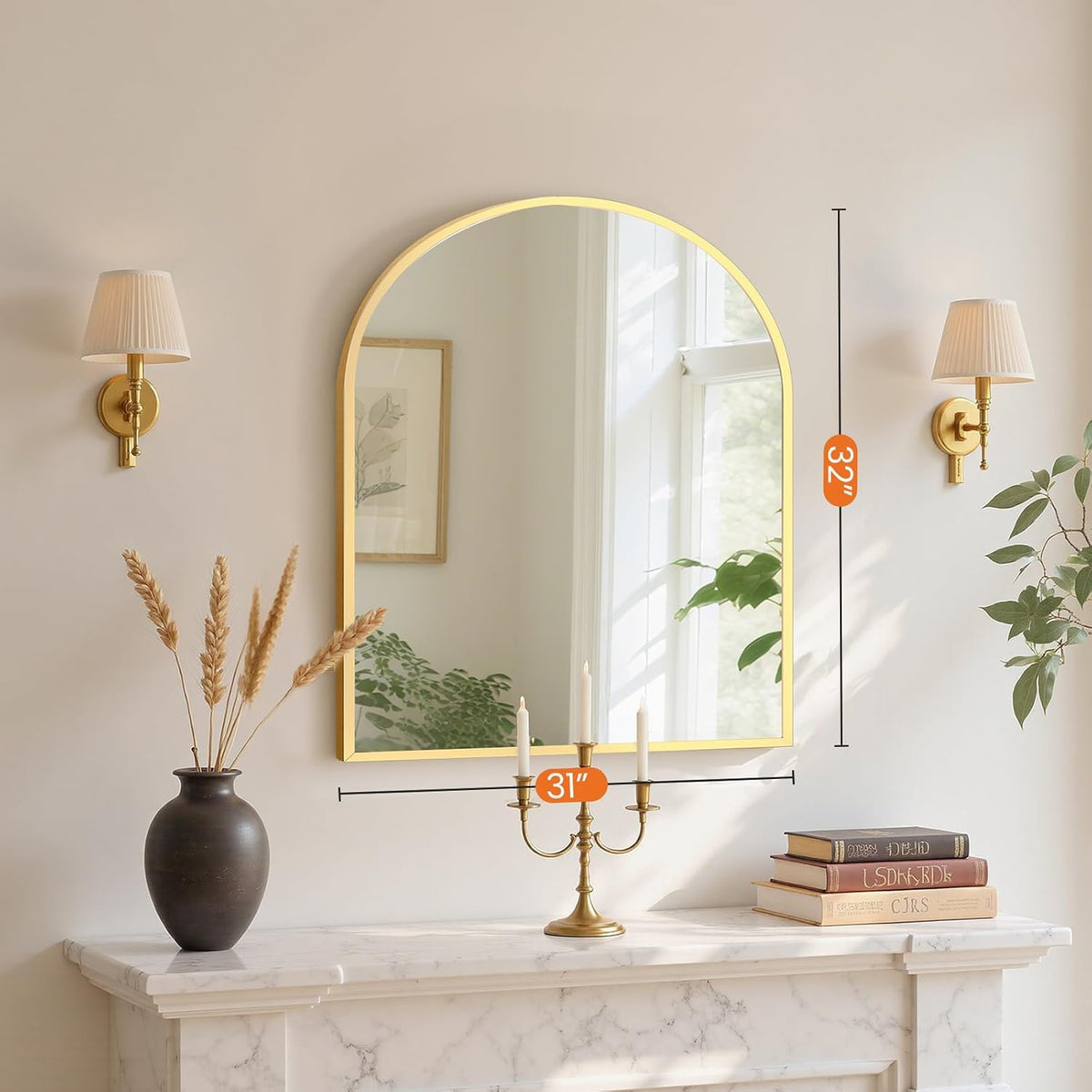 31X32 Bathroom Mirrors for Wall, Arched Mirror for over Sink