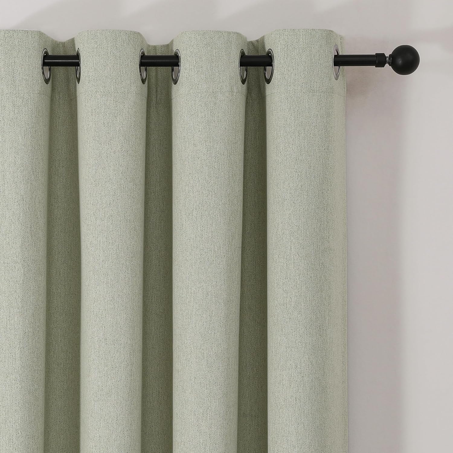 100% Blackout Curtains 84 Inches Long 2 Panels Set, Thermal Insulated Long Curtains& Drapes 2 Burg, (Sage Green, W52 X L84 Inch)