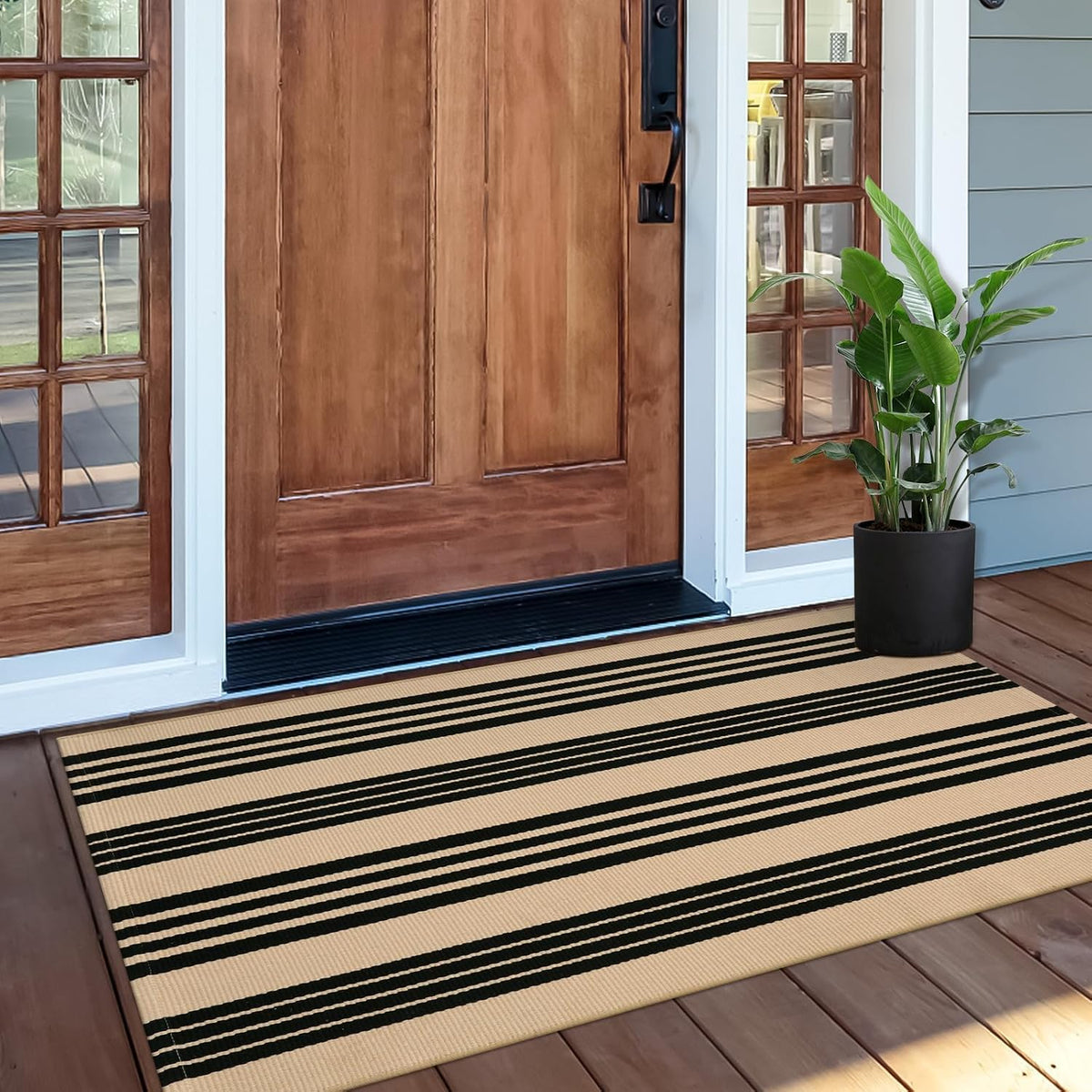 Front Door Mat 24"X51", Striped Porch Rug Outdoor Door Mat Fall Decor