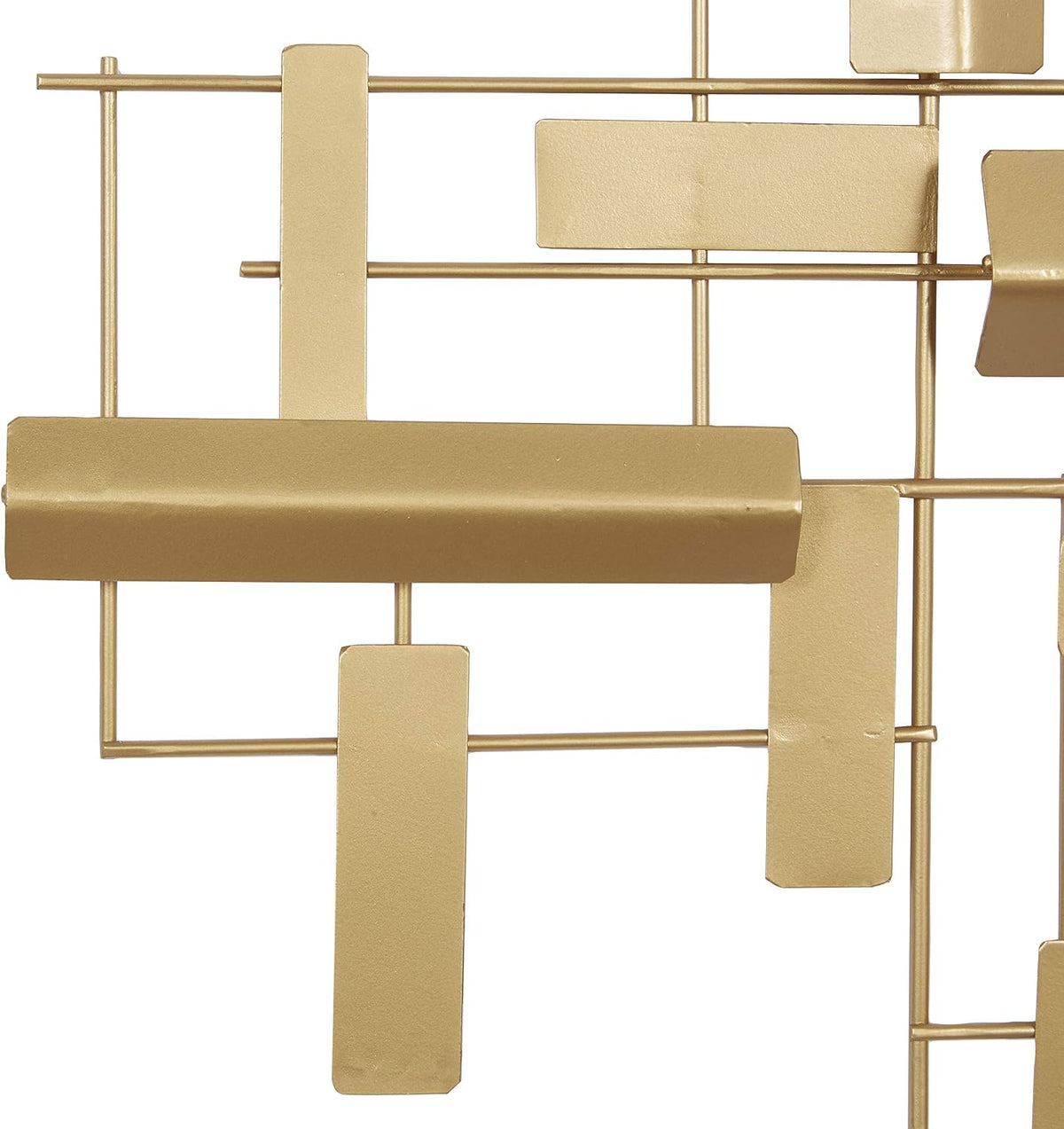 Cosmopolitan Metal Geometric Home Wall Decor 3D Stripe Wall Sculpture, Wall Art 36" X 1" X 23", Gold