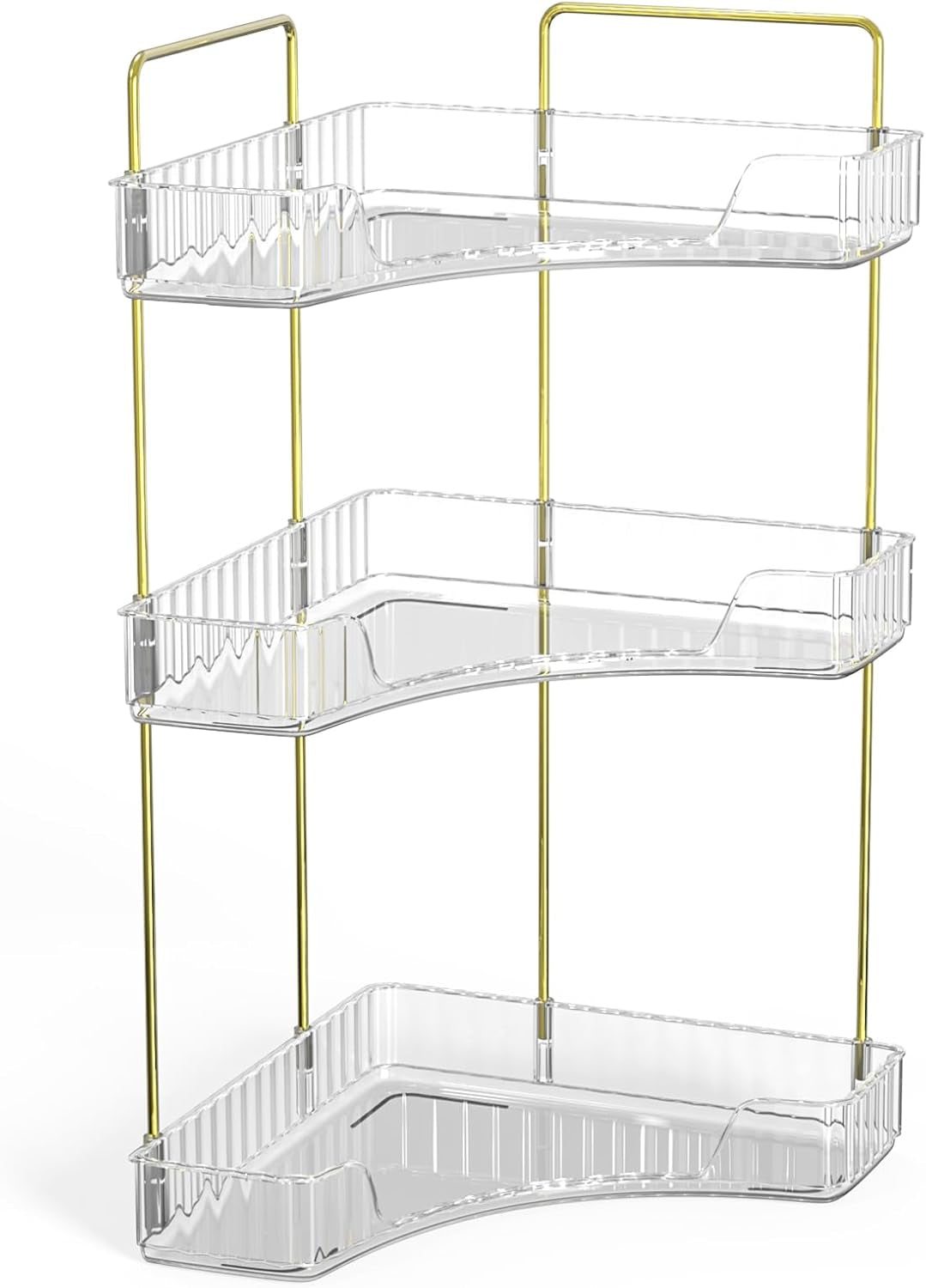 Corner Bathroom Counter Organizer, 3 Tier Bathroom Countertop Organizers Shelf, Makeup & Perfume Organizer Tray 