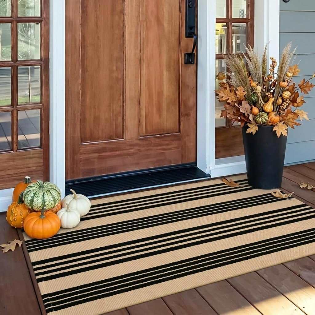 Front Door Mat 24"X51", Striped Porch Rug Outdoor Door Mat Fall Decor