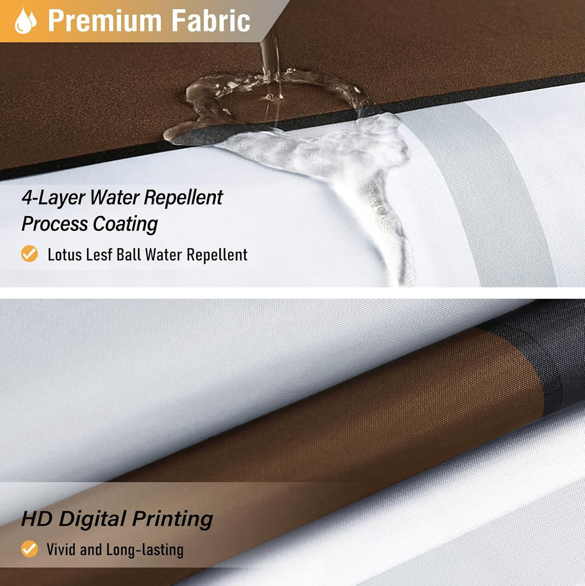 Brown Long Modern Geometric Waterproof Fabric Shower Curtain, 72 X 96
