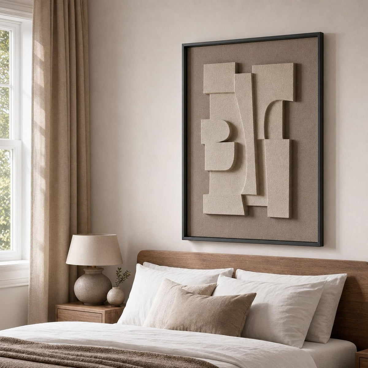 3D Wall Art, Room Decor Aesthetic Essential, Brown Color, 16X24 In