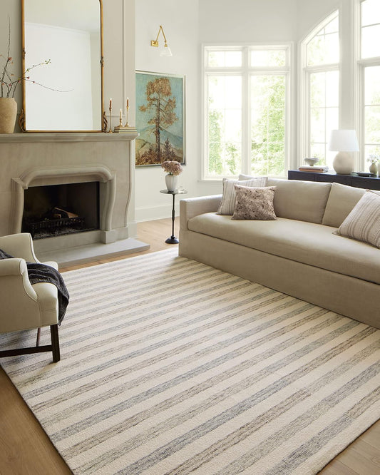Chris Loves Julia, Chris Collection CHR-05 Ivory/Slate 2'-3'' X 3'-9'', .50" Pile Height, Accent Rug