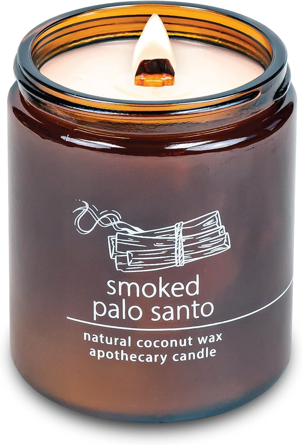Smoked Palo Santo Apothecary Crackling Wood Wick Candle | 8 Oz