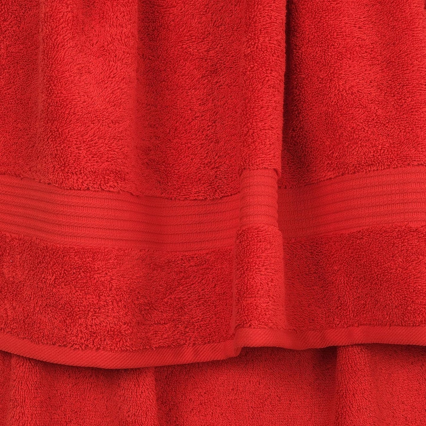 6 Piece Towel Set, 100% Cotton Soft Absorbent Turkish Towels, Red Towel Set