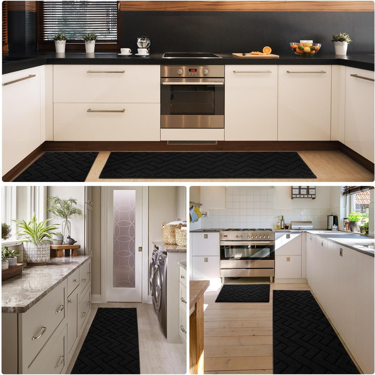 Kitchen Runner Rug,20"X48"+20"X32" Kitchen Set,Non-Slip Kitchen Mat