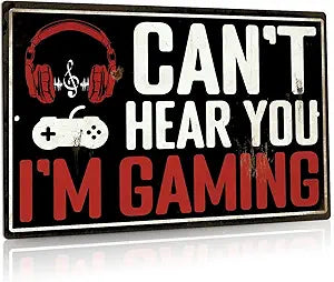 Game Room Decor, Funny Wall Decor for Male Cave,12X8 Inches Aluminum Metal Sign