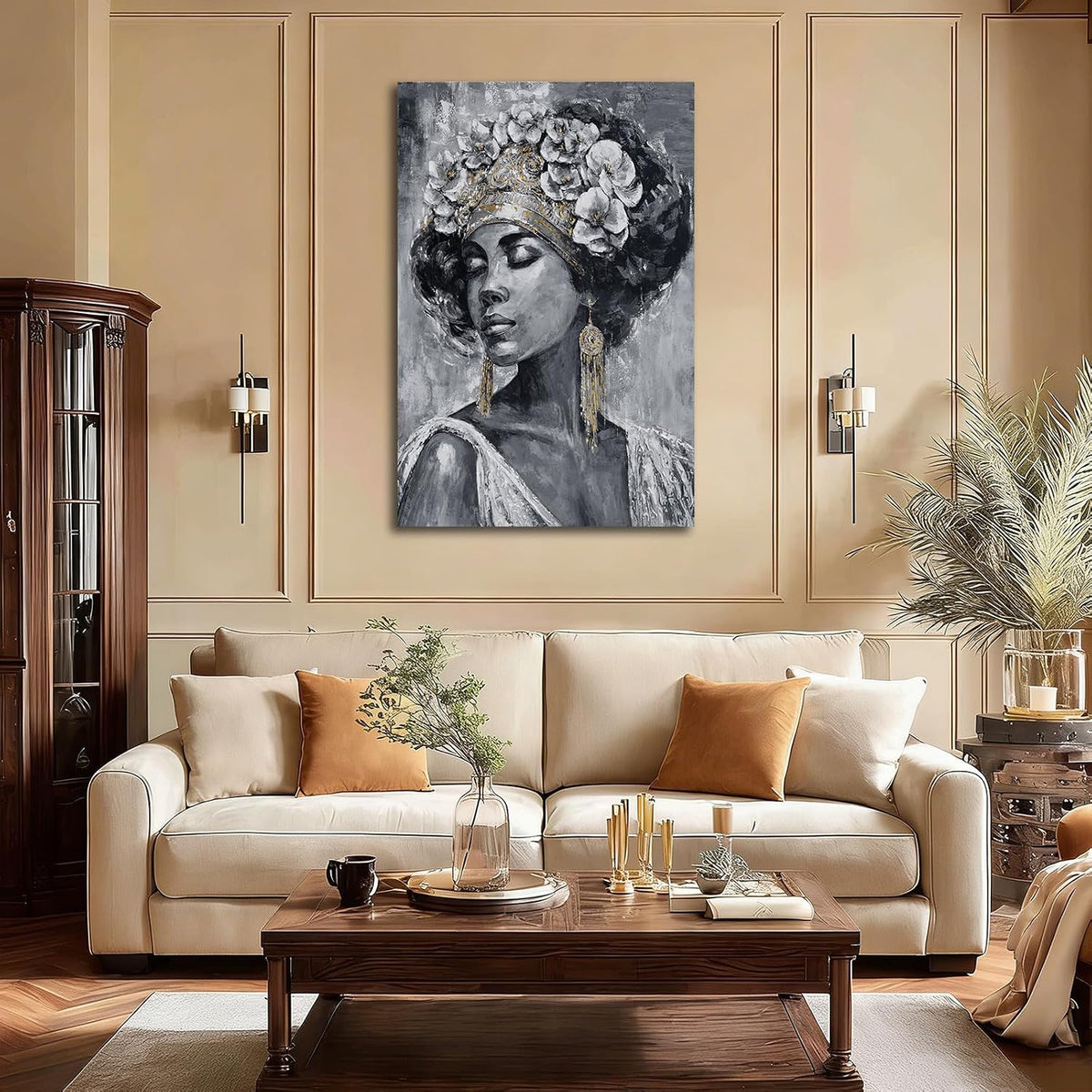 Abstract African Woman Canvas Wall Art for Living Room 24X36 Inch