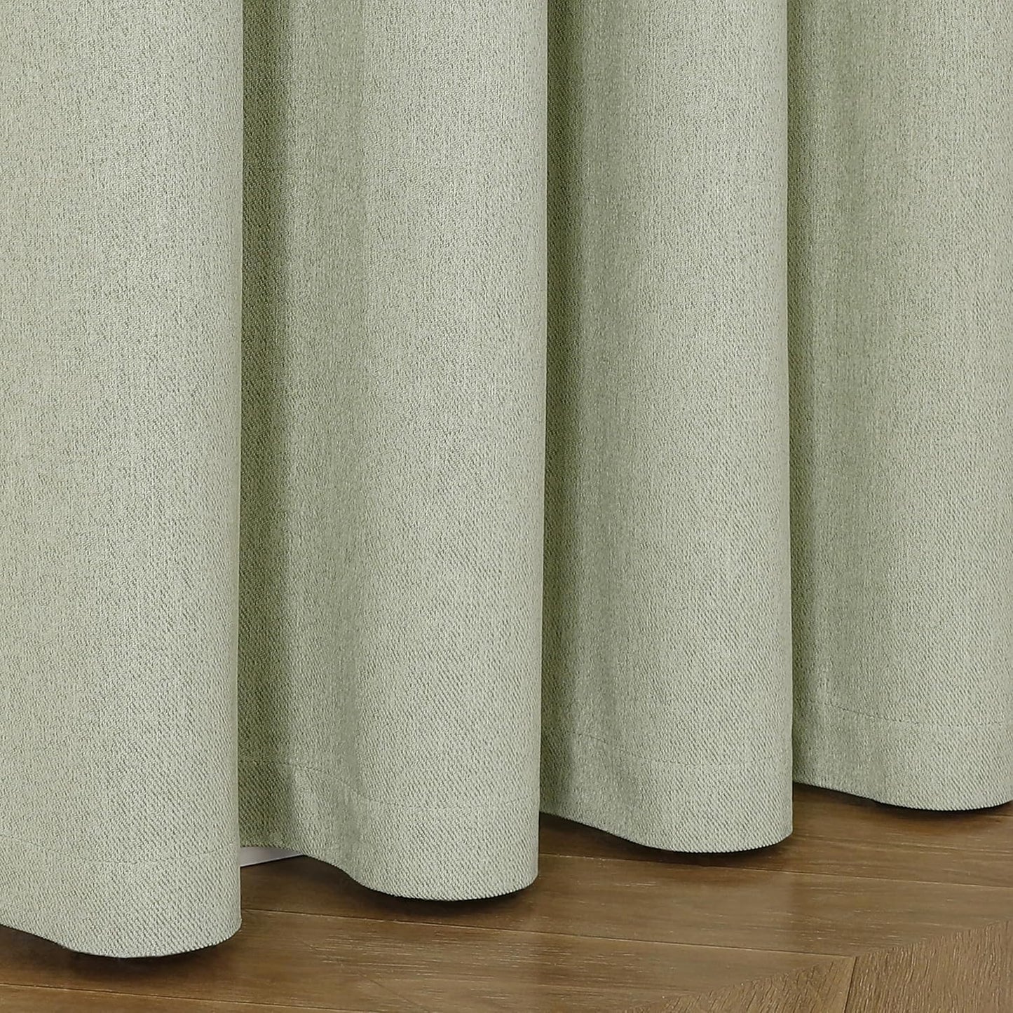 100% Blackout Curtains 84 Inches Long 2 Panels Set, Thermal Insulated Long Curtains& Drapes 2 Burg, (Sage Green, W52 X L84 Inch)