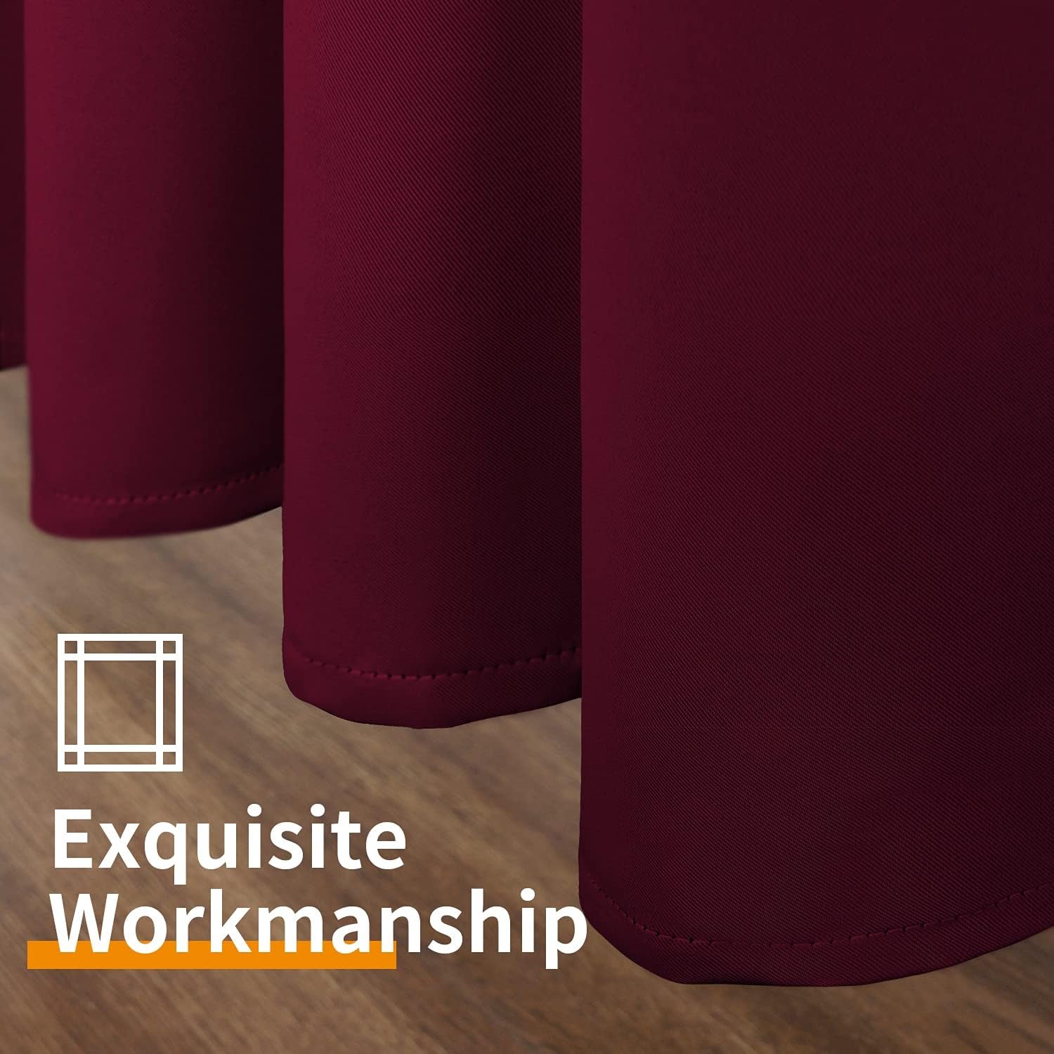 Burgundy Blackout Curtains 84 Inch Length 2 Panels - Thermal Insulated with Grommet Room Darkening Long Drapes, 52 X 84 Inch