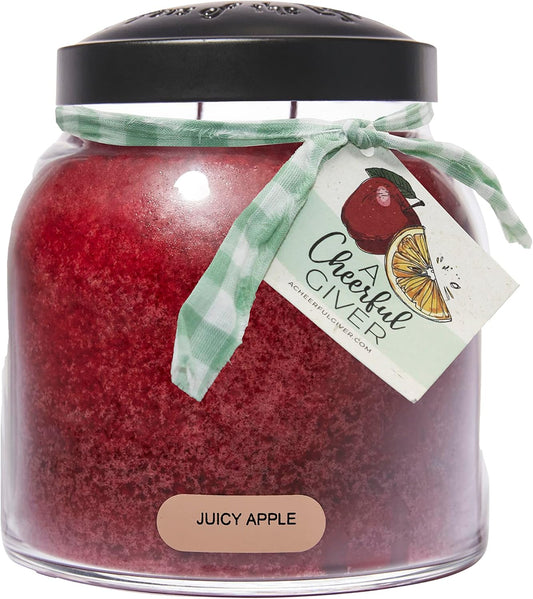 - Juicy Apple - 34Oz Papa Scented Candle Jar with Lid - Keepers of the Light - 155 Hours of Burn Time, Gift for Women, Red | Long Lasting Aromatherapy Candle with up to 155 Hours of Burn Time - Gift Ready (34Oz)