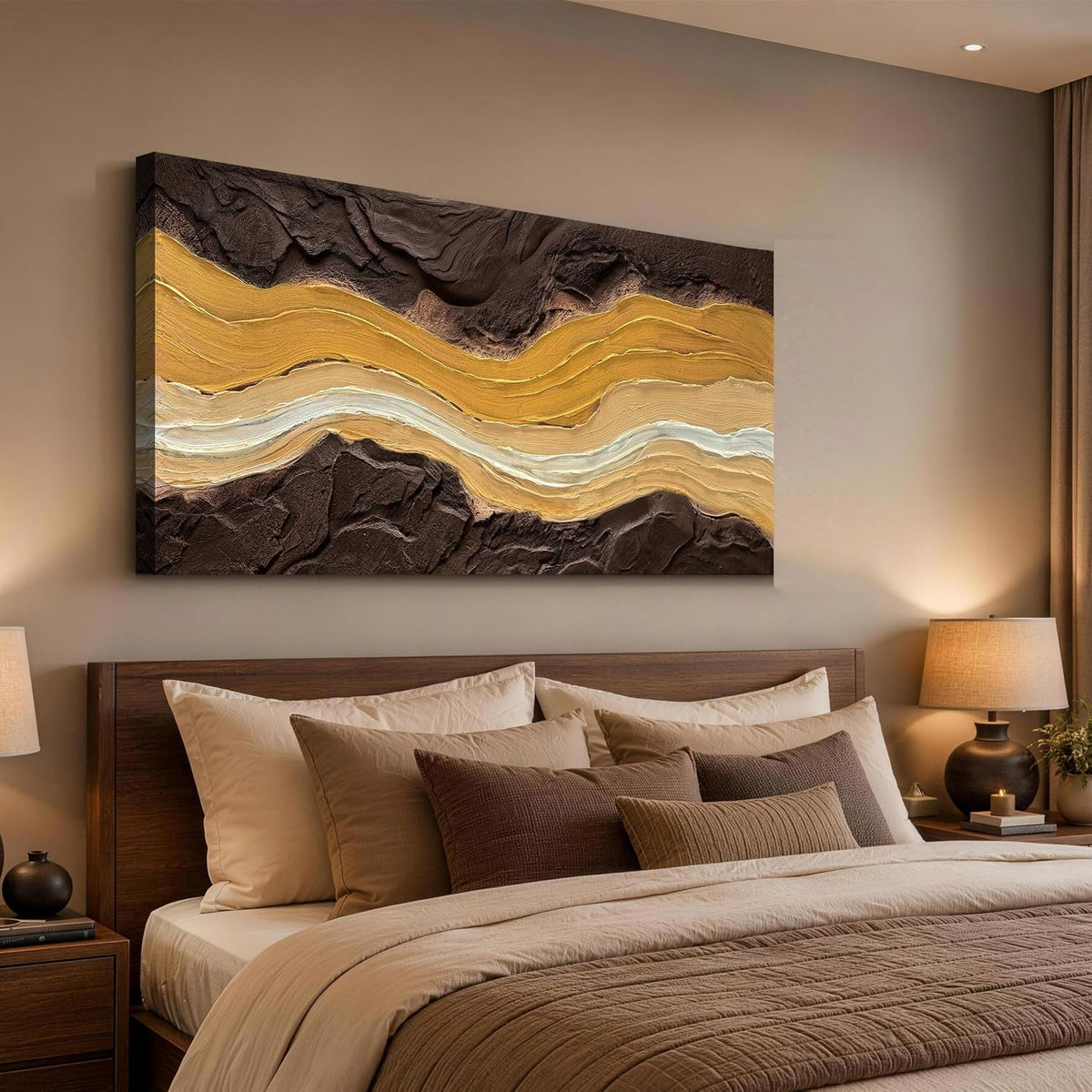 Textured Abstract Wall Art, Modern Living Room Decor 40"X20"