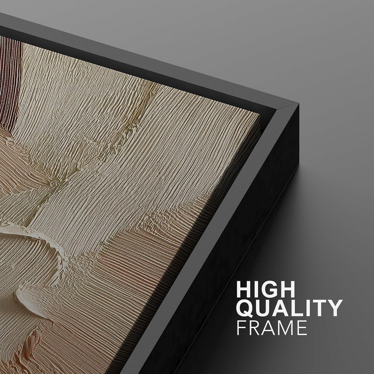 Framed Canvas Print Wall Art Warm Tone Abstract Earthy Modern Art Contemporary Multicolor Ultra for Living Room, Bedroom, Office - 24"X36" Black