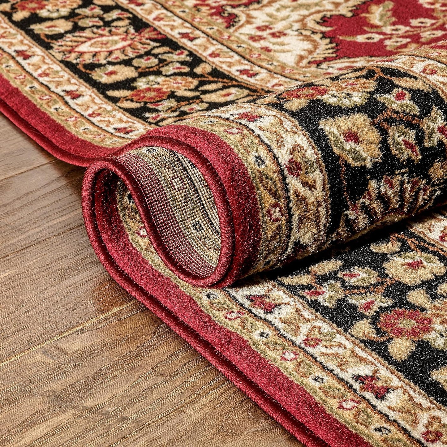 Barclay Medallion Kashan Red Traditional Area Rug (5'3" X 7'3")