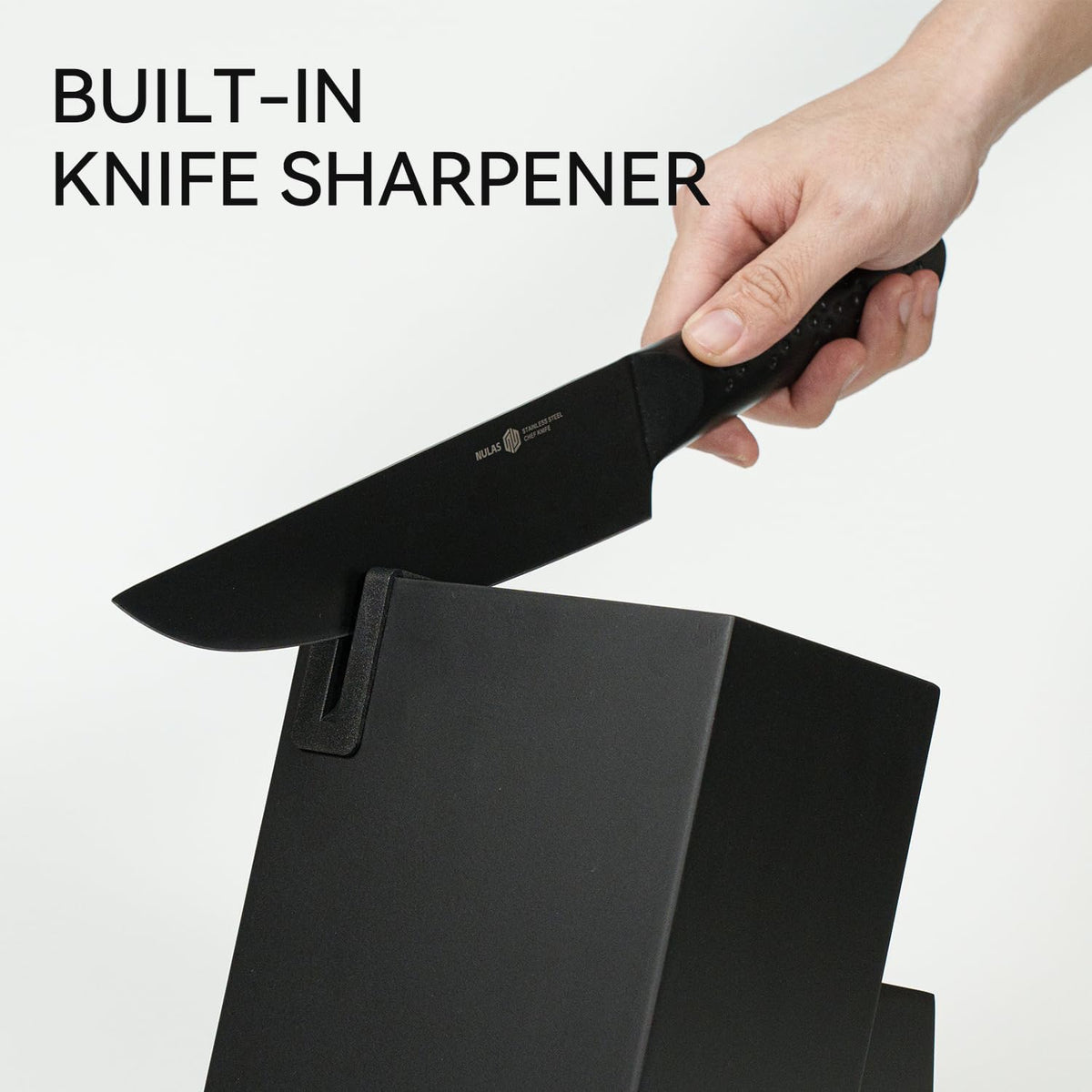 15-Piece Kitchen Knife Set with Block, Built-In Sharpener, Dishwasher Safe