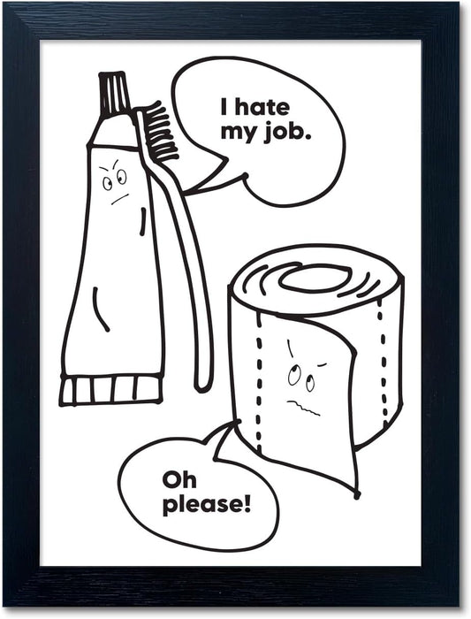 Black and White Bathroom Wall Decor Funny Bathroom Quote Wall Art Framed 