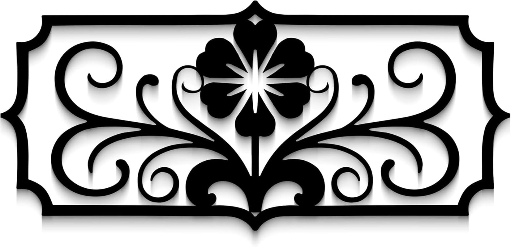 Black Metal Wall Art for Living Room - Abstract Flower Modern Wall Sculpture 