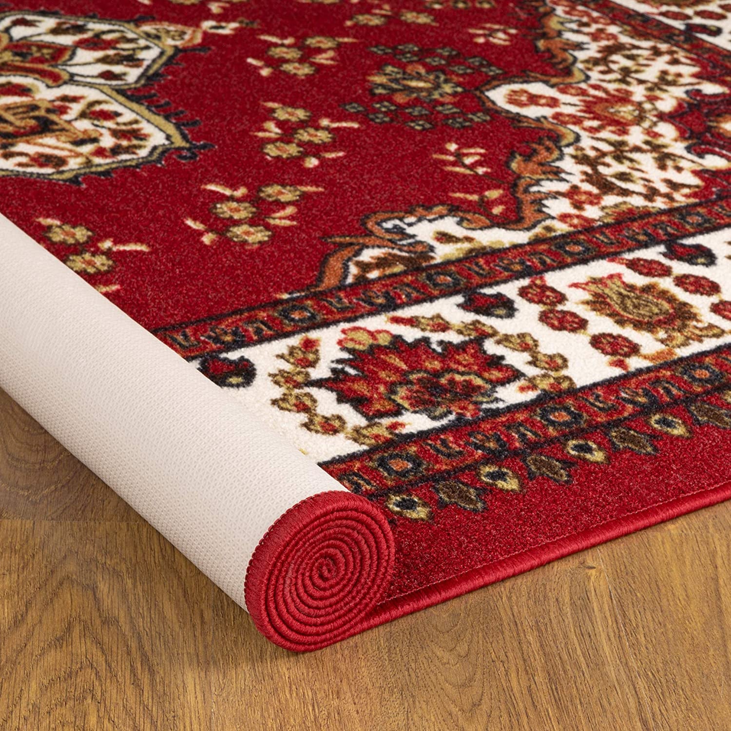 Alfombras Oriental Traditional Non-Skid Area Rug (Maroon, 5' X 7')