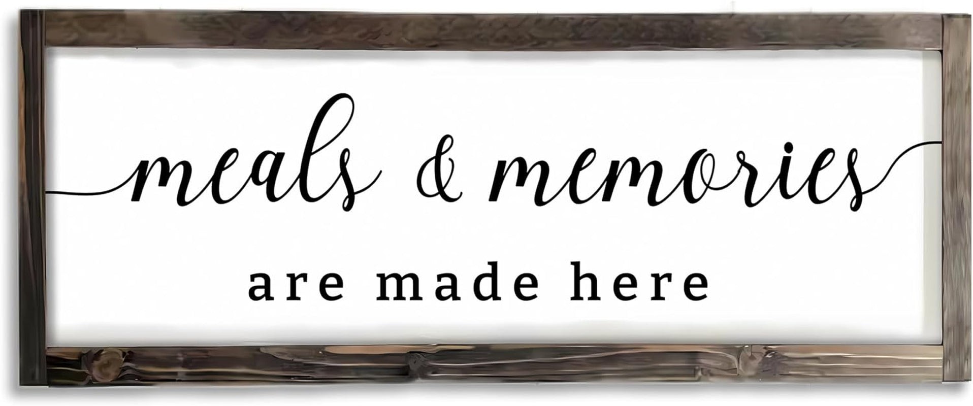 Farmhouse Kitchen Wall Decor, Meals and Memories Are Made Here Sign, Rustic Wood 