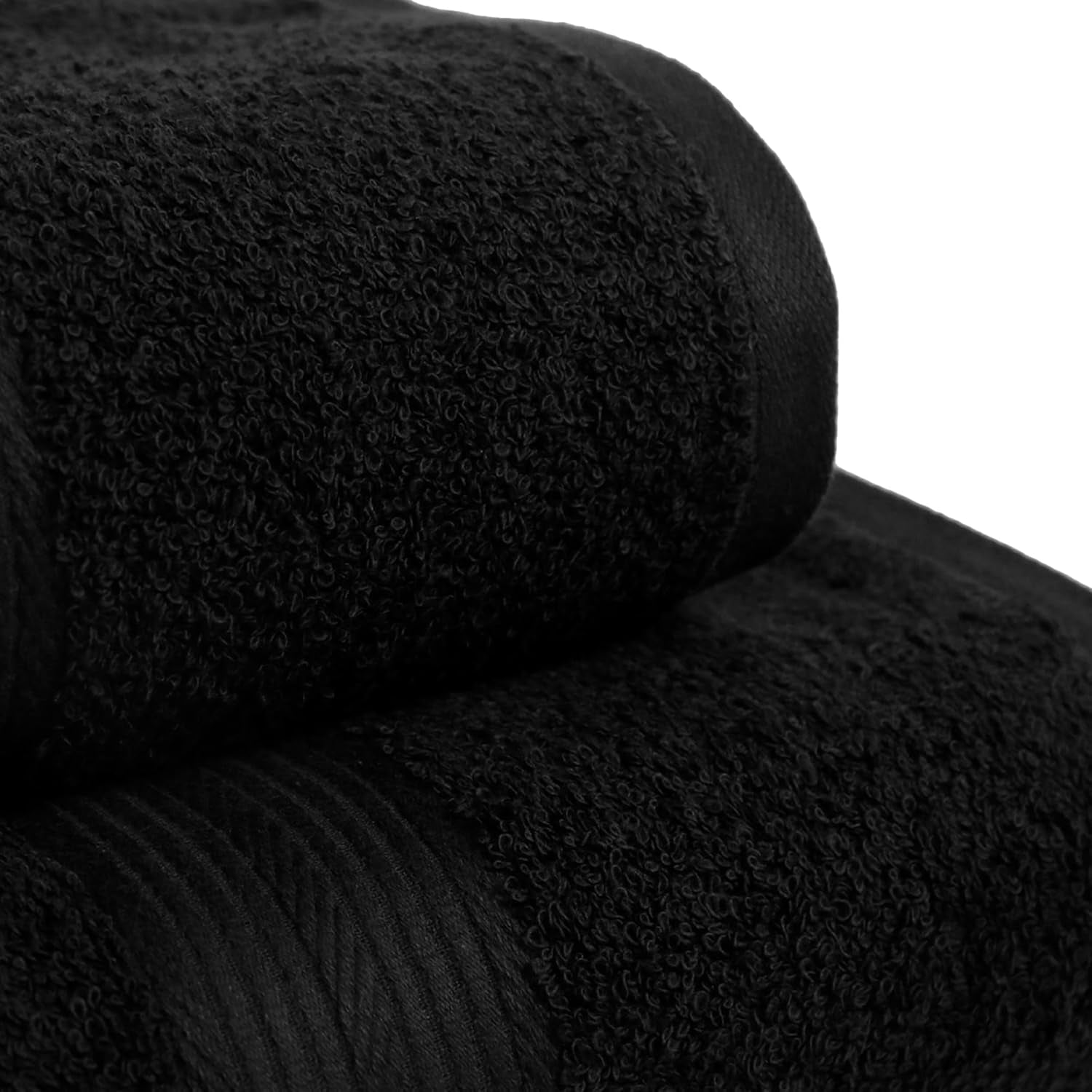 6 Piece Oversized Fade Resistant Towel Set, 100% Cotton Towels, Soft and Absorbent, Black