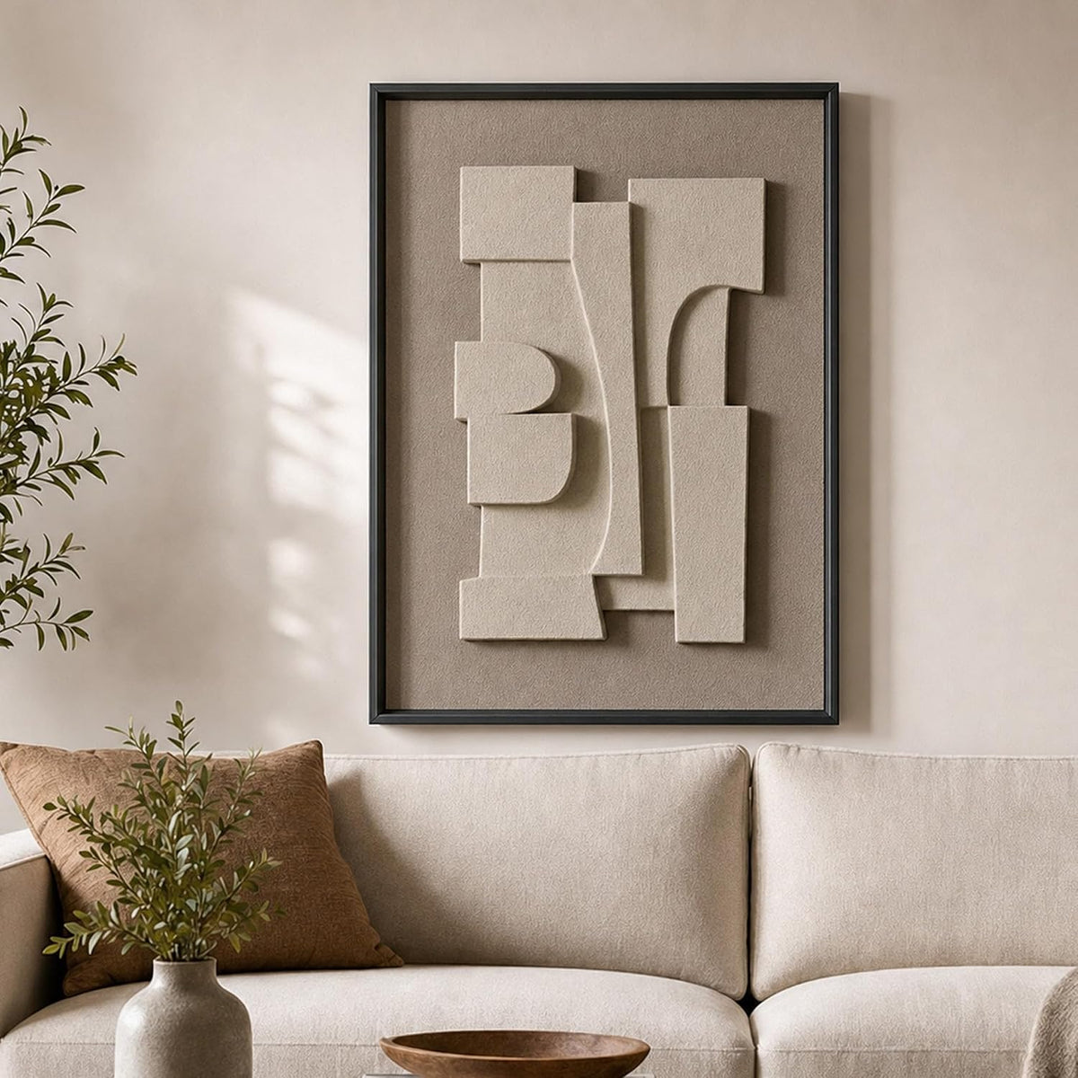3D Wall Art, Room Decor Aesthetic Essential, Brown Color, 16X24 In
