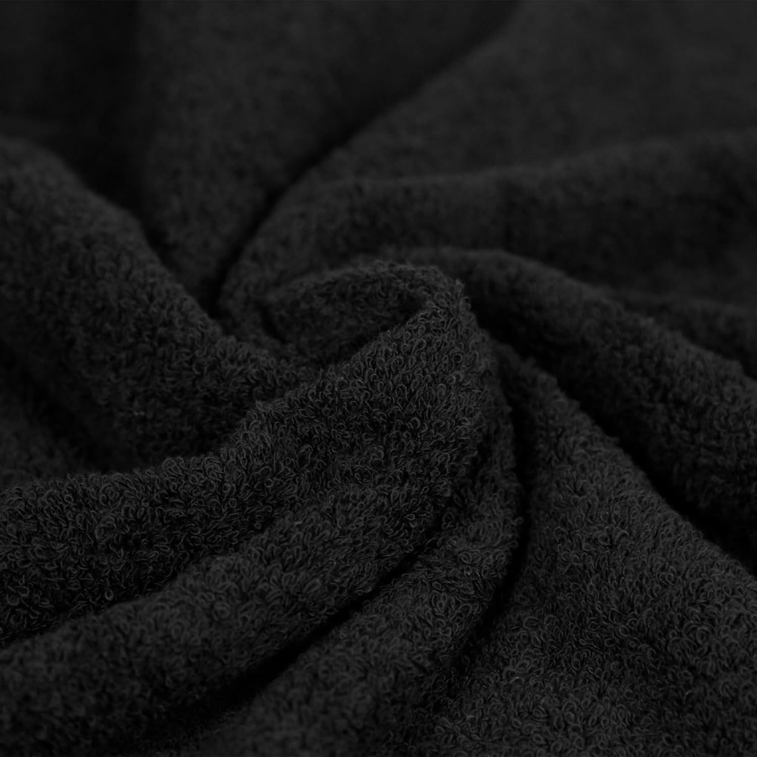 6 Piece Oversized Fade Resistant Towel Set, 100% Cotton Towels, Soft and Absorbent, Black